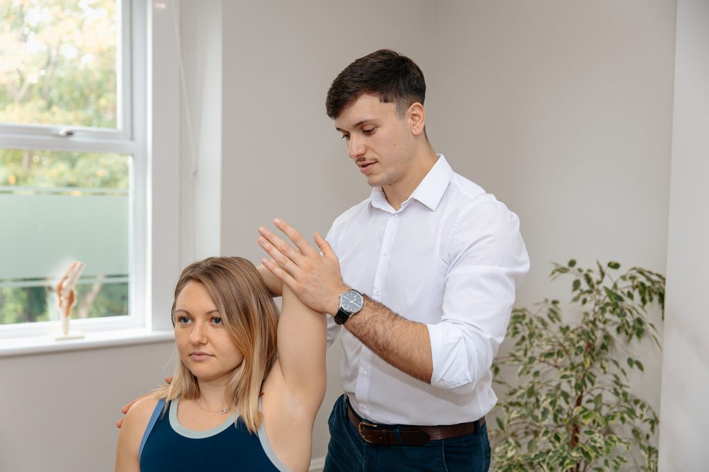 Woman receiving physiotherapy treatment at Hatt Clinic