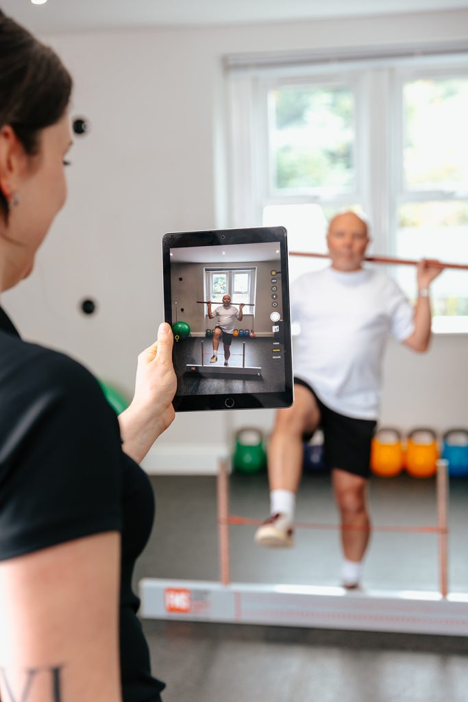 Man being filmed during Rehab Class at Hatt Clinic